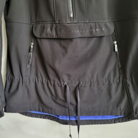 Calvin Klein Performance Jacket Hood Quarter Zip Black Kangaroo Pocket L - Picture 3 of 10
